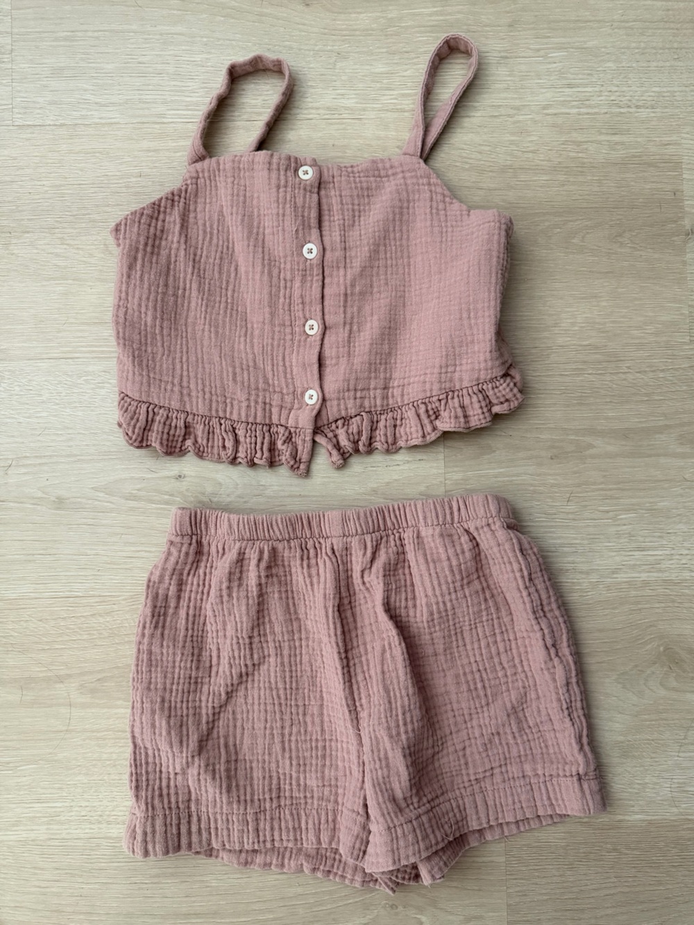 H&M Girls Gauze Two-Piece Set — Tank Top & High Waist Shorts